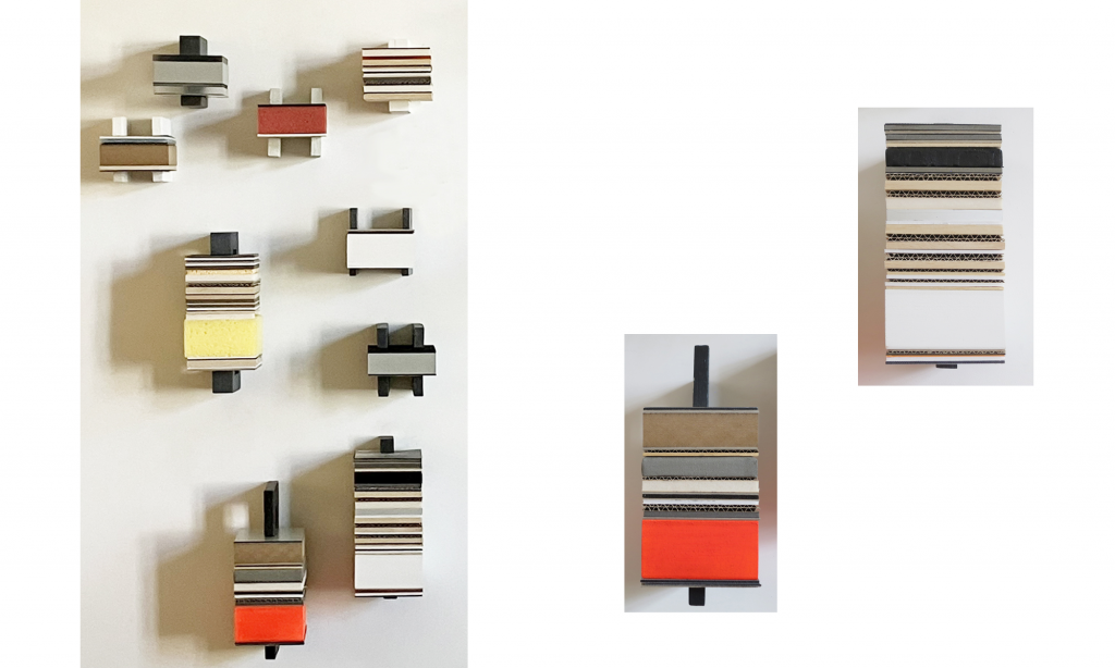 Geschichte ist Geschichtetes 3+4  2025 | ca. 25x10x30 cm | Mixed Media