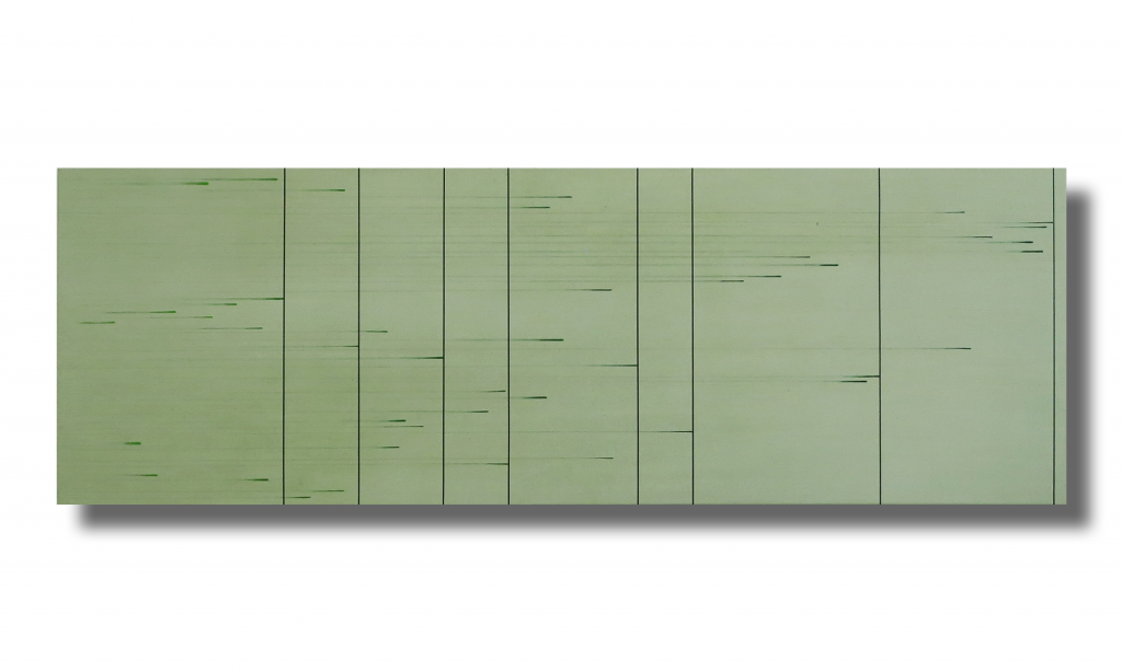 o. T. 1  2025 | 70x210 cm | Öl, Tape/ Leinwand